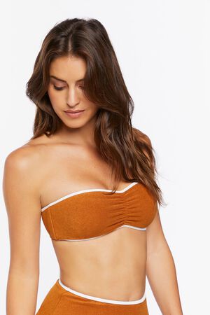HIGH RISK RED Contrast-Trim Bandeau Bikini Top, image 2
