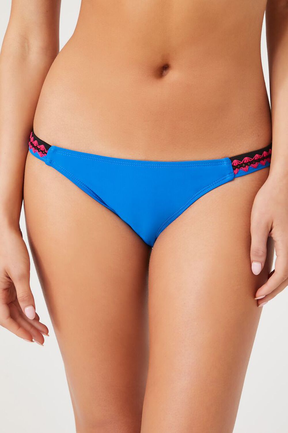 BLUE/MULTI Chevron-Trim Bikini Bottoms, image 2