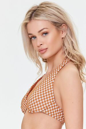 GINGER/IVORY Plaid Underwire Bikini Top, image 2