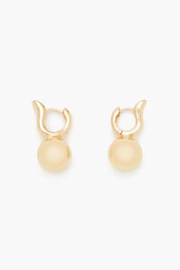 GOLD Round Huggie Hoop Earrings, image 1