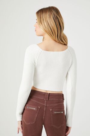 TAN Cropped Rib-Knit Sweater, image 3