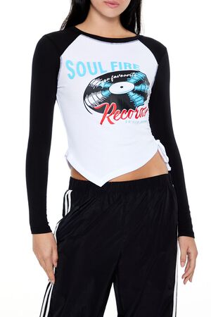 BLACK/MULTI Soul Fire Records Raglan Tee, image 1