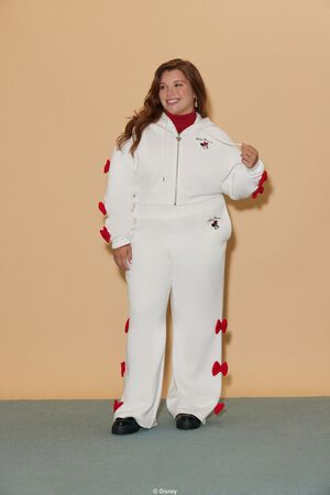 WHITE/MULTI Plus Size Disney Minnie Mouse Bow Sweatpants, image 1