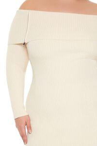CREAM Plus Size Foldover Mini Sweater Dress, image 5