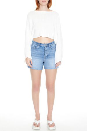WHITE Cropped Split-Back Sweater, image 2