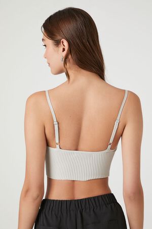 KHAKI Sweater-Knit Cropped Cami, image 3