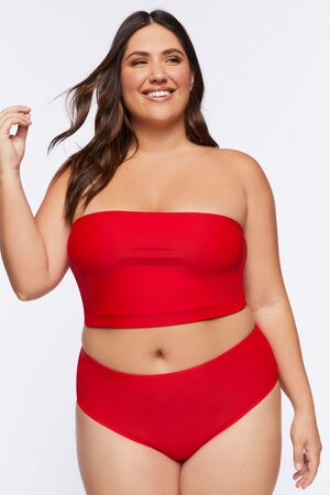 HIGH RISK RED Plus Size Cheeky Bikini Bottoms, image 1