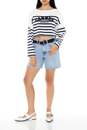 VANILLA/MULTI Cannes France Cropped Sweater, image 2