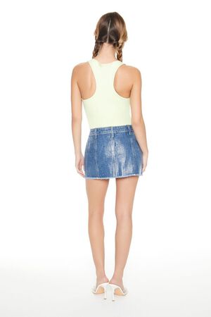 DARK DENIM Bratz x F21 Textured Denim Mini Skirt, image 3