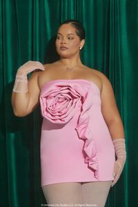 PINK Plus Size Wicked Rosette Tube Dress, image 2