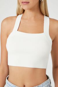 WHITE Sweater-Knit Crisscross Tank Top, image 5