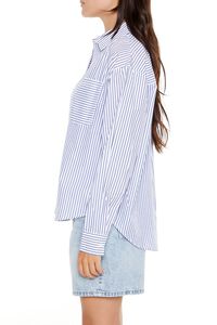 WHITE/BLUE Poplin Striped Pocket Shirt, image 5