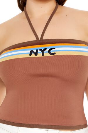 CAROB/MULTI Plus Size NYC Halter Crop Top, image 3