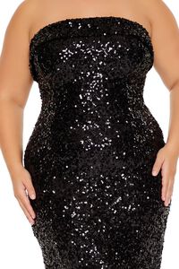 BLACK Plus Size Sequin Midi Tube Dress, image 5