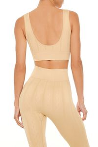 DESERT SAND Seamless Cable Knit Sports Bra, image 5