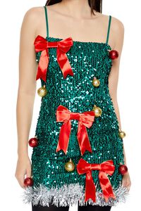 GREEN/MULTI Sequin Christmas Tree Dress, image 5