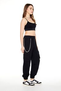 JET BLACK Wallet Chain Cargo Joggers, image 2