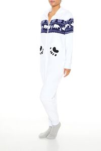 WHITE/MULTI Hooded Polar Bear Jumpsuit, image 3