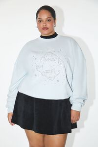 LIGHT BLUE/MULTI Plus Size Beaded Pisces Pullover, image 1