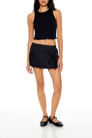 CAMEL Bubble-Hem Mini Skirt, image 1