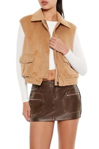 TAUPE Brushed Zip-Up Vest, image 1