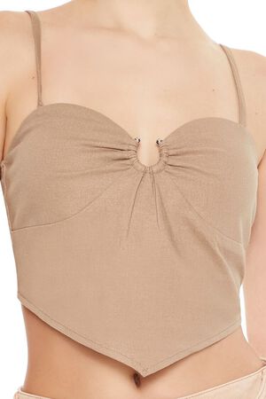 TAUPE Cropped Sweetheart Cami, image 3