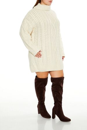 CREAM Plus Size Turtleneck Mini Sweater Dress, image 3