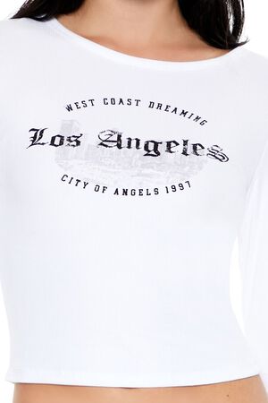 WHITE/MULTI Los Angeles Cropped Tee, image 3