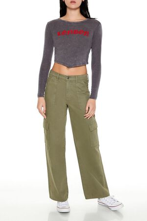 GREY/MULTI London V-Cut Cropped Tee, image 2