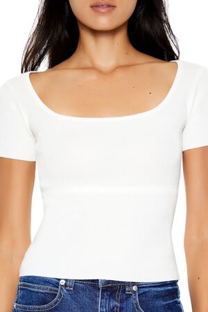 CAPPUCCINO Ribbed Sweater-Knit Tee, image 3