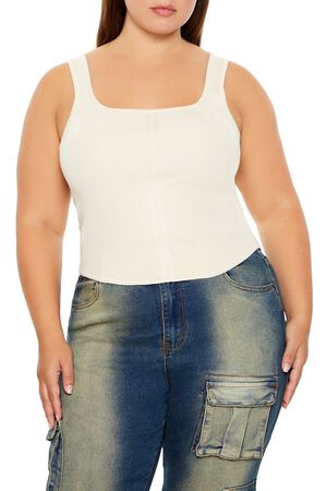 CREAM Plus Size Sweater-Knit Tank Top, image 1
