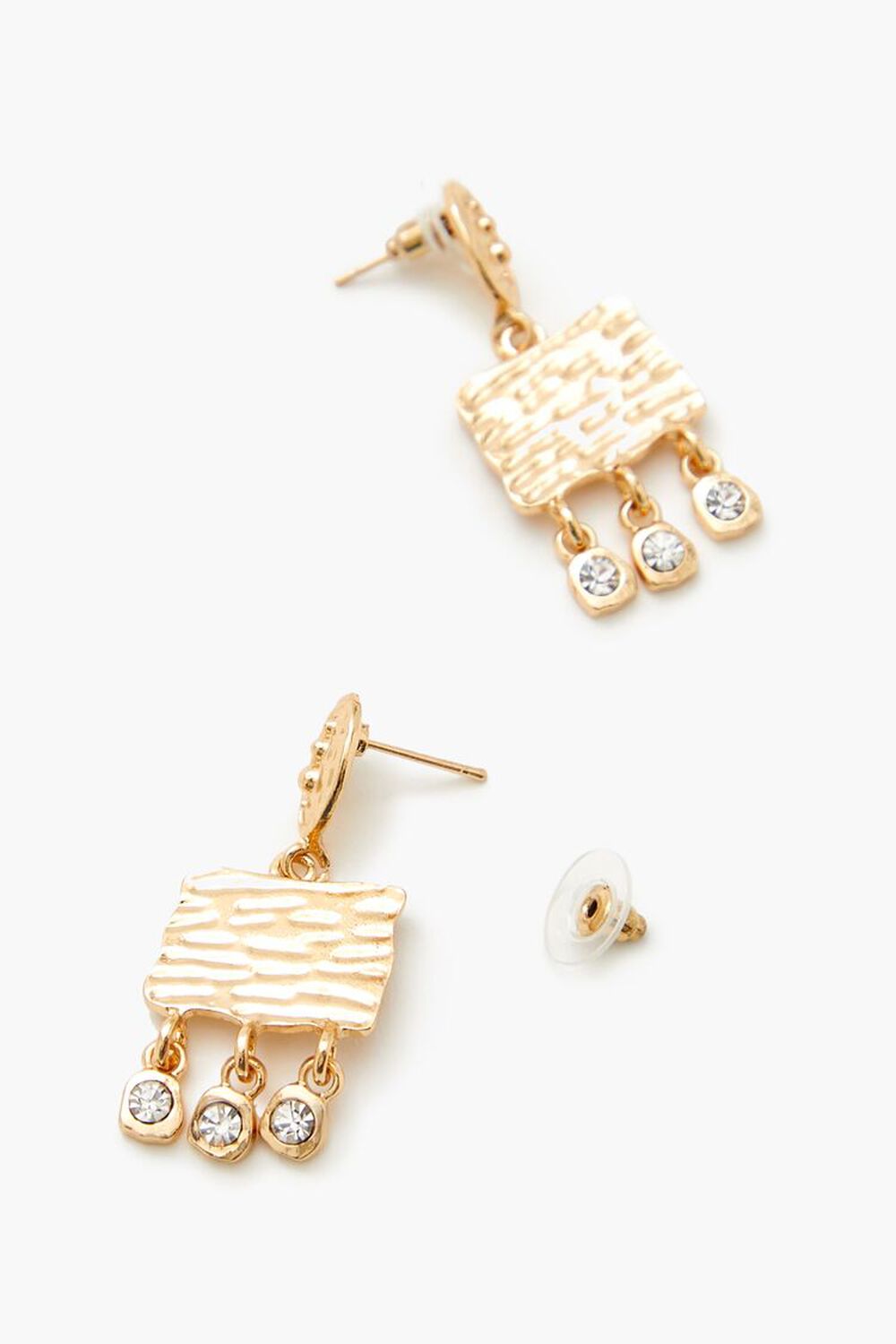 GOLD/CLEAR Rhinestone Chandelier Earrings, image 3