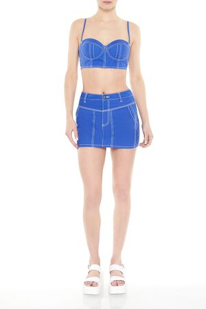COBALT Twill Mini Skirt, image 1