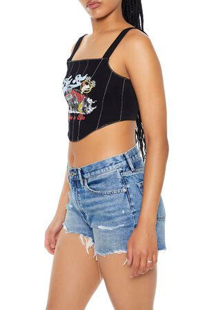 BLACK/MULTI Hot Rod Corset Crop Top, image 2
