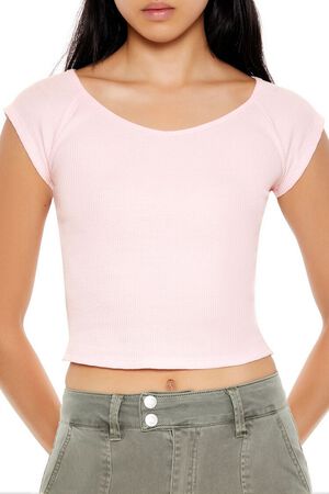 SEASHELL Thermal Cap-Sleeve Cropped Tee, image 3