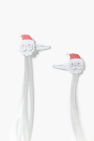 RED/WHITE Girls Santa Hair Extension Set (Kids), image 2