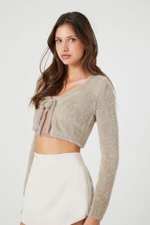 GOAT Fuzzy Cropped Cardigan Sweater, image 2