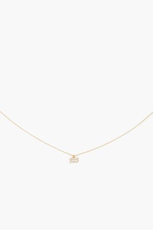 GOLD/AQUARIUS Rhinestone Zodiac Charm Necklace, image 2