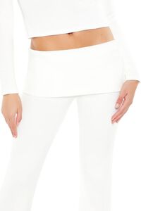 IVORY Mid-Rise Foldover Flare Pants, image 5