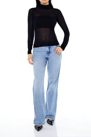 WINE Fitted Mock Neck Sweater, image 1