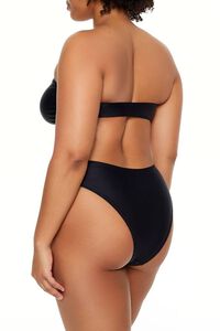 BLACK Plus Size Cheeky Bikini Bottoms, image 5
