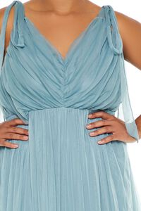 BLUE MIST Plus Size Tiered Tie-Strap Maxi Dress, image 5