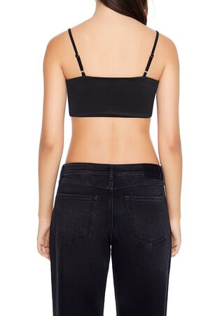BLACK Notched Cropped Cami, image 3