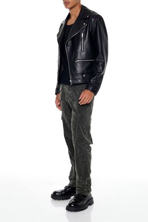 DARK COCOA Velvet Wallet Chain Cargo Pants, image 3