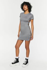 HEATHER GREY Short-Sleeve Cutout Mini Dress, image 4