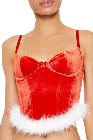 HIGH RISK RED Velvet Santa Lingerie Corset Cami, image 2