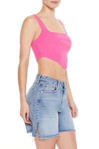 PINK Ribbed Sweater-Knit Crop Top, image 4