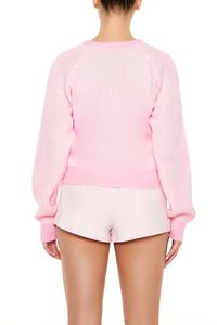 SEASHELL PINK/WHITE Striped Ribbed Knit Sweater, image 5