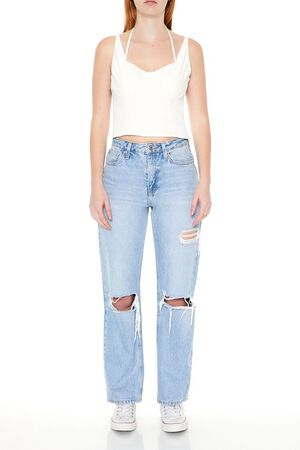 WHITE Strappy Combo Cutout Crop Top, image 2