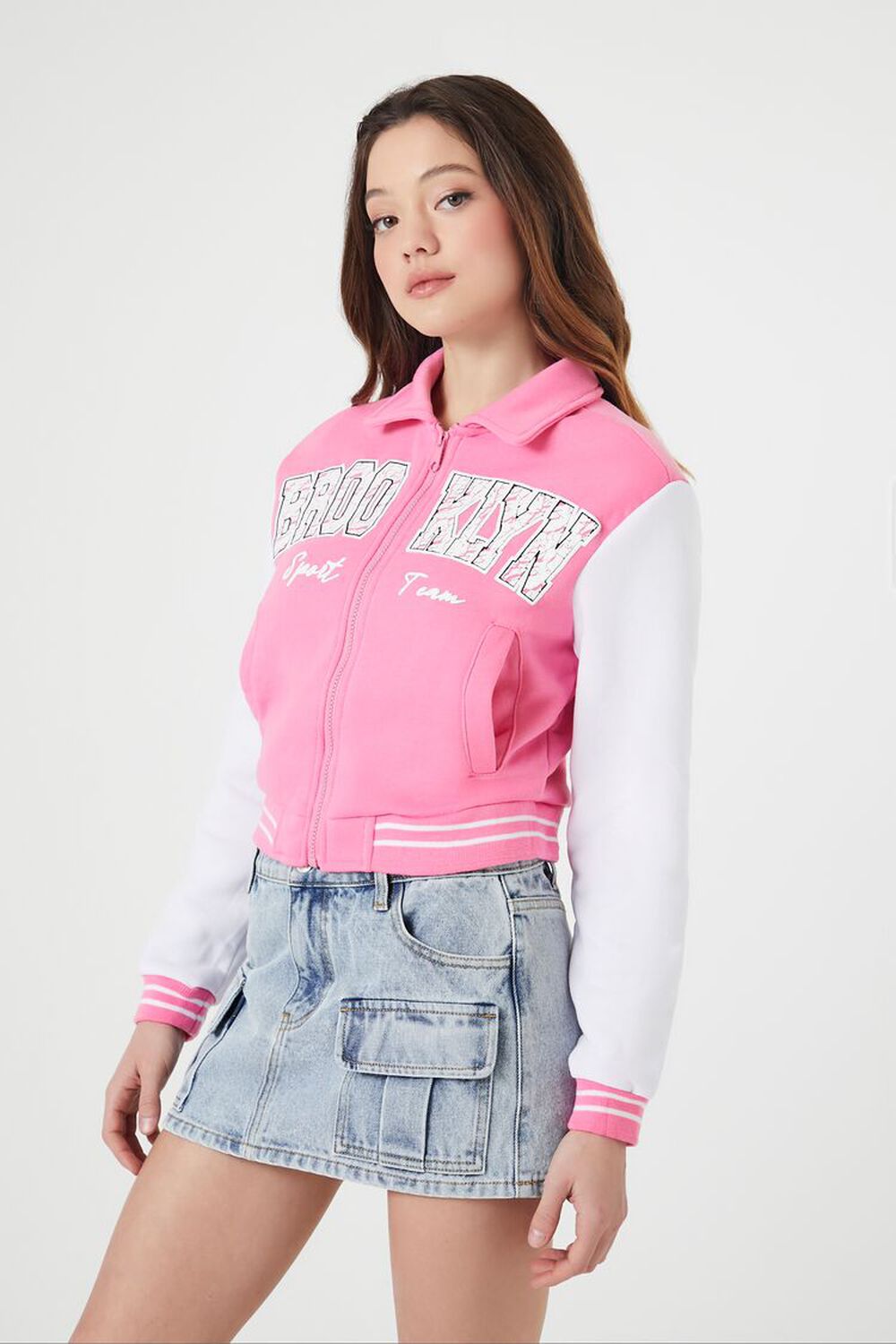 PINK/MULTI Brooklyn Zip-Up Bomber Jacket, image 2